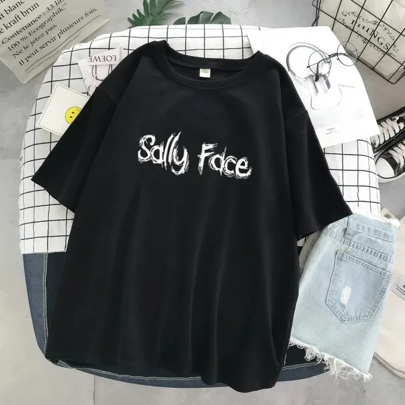 女性用半袖原宿Tシャツ,サリーフェイスのプリントTシャツ,特 - Street Fashion Asian のレビューと価格
