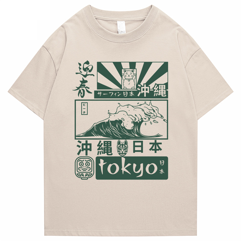 日本のレトロな半袖Tシャツ,トークヨーウェーブ,ヒップホップ - Street Fashion In Tokyo のレビューと価格