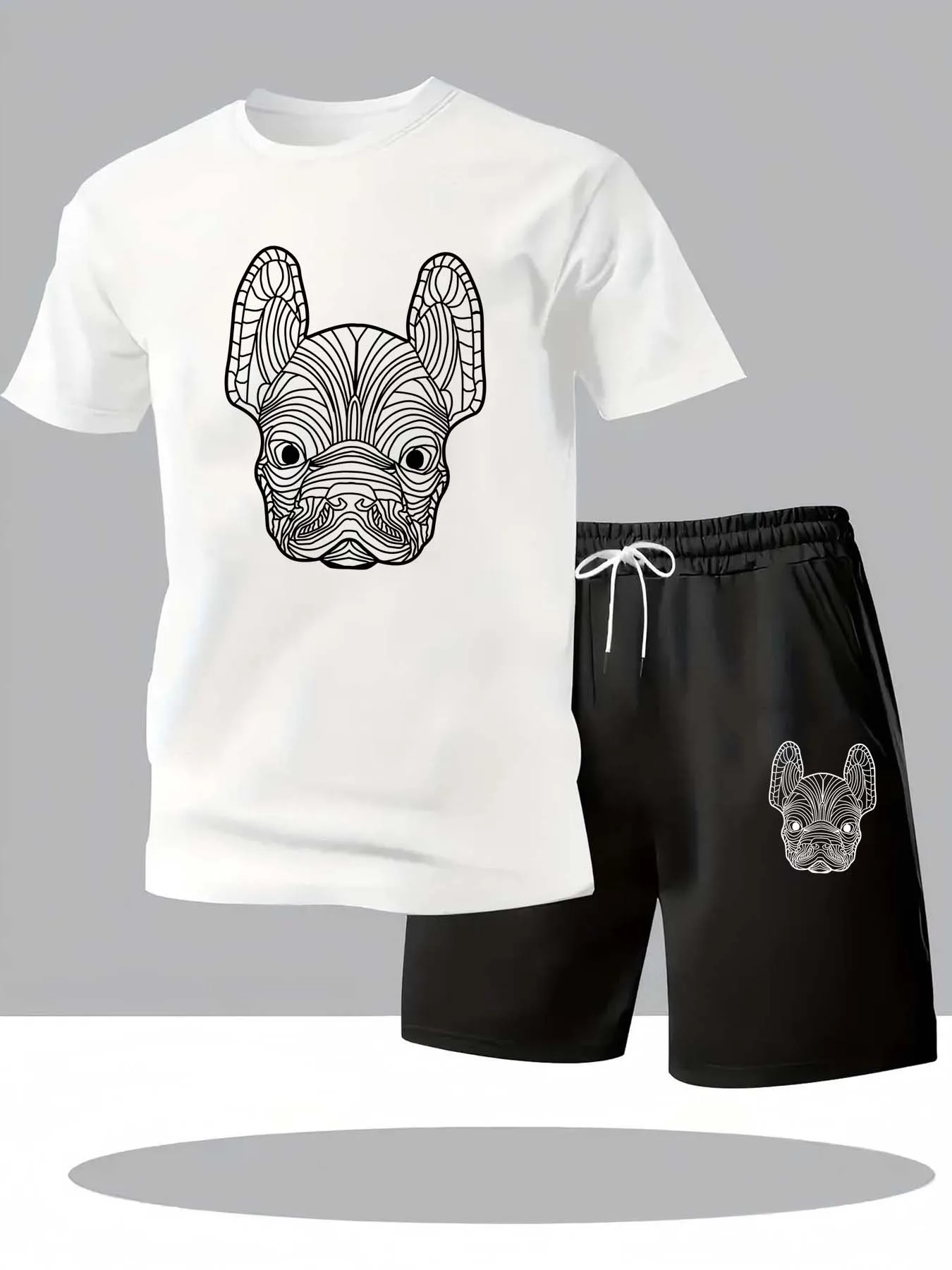 夏のメンズ速乾カジュアル半袖Tシャツとショートパンツセットシ - Street Fashion Male のレビューと価格