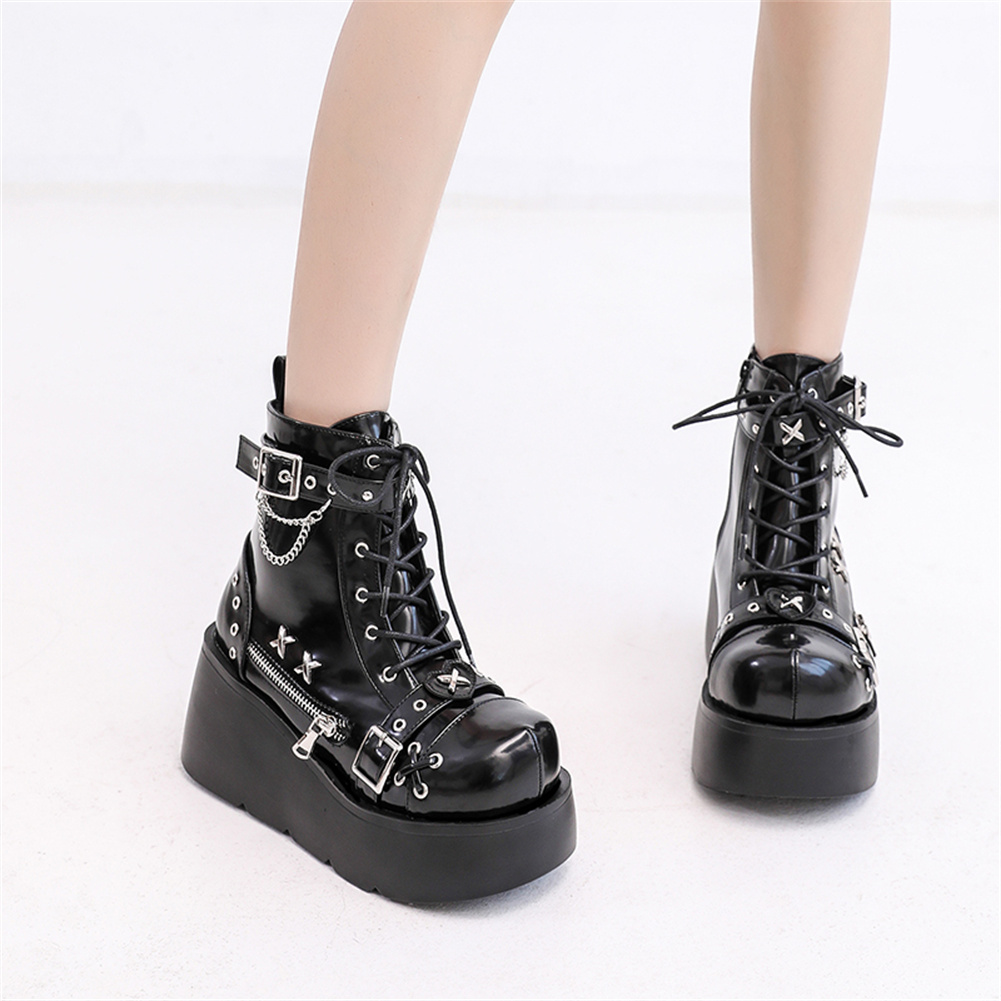 新品レディースゴスプラットフォームアンクルブーツファッション - Street Fashion Lady のレビューと価格