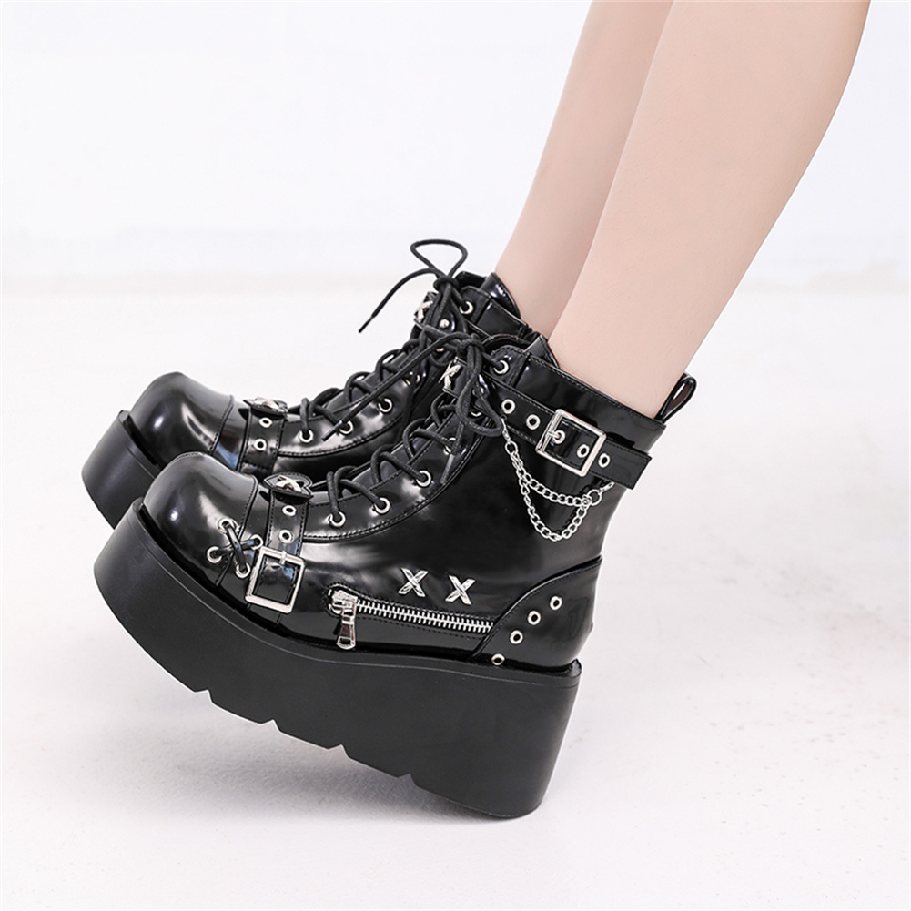 新品レディースゴスプラットフォームアンクルブーツファッション - Street Fashion Lady のレビューと価格