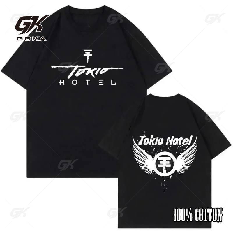 ロックバンド東京ホテルモノグラムプリント Tシャツ夏ストリー - Street Fashion In Tokyo のレビューと価格