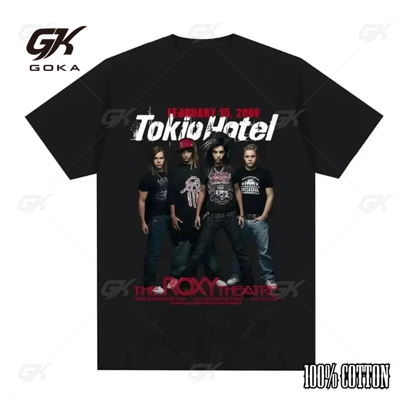 ロックバンド東京ホテルモノグラムプリント Tシャツ夏ストリー - Street Fashion In Tokyo のレビューと価格