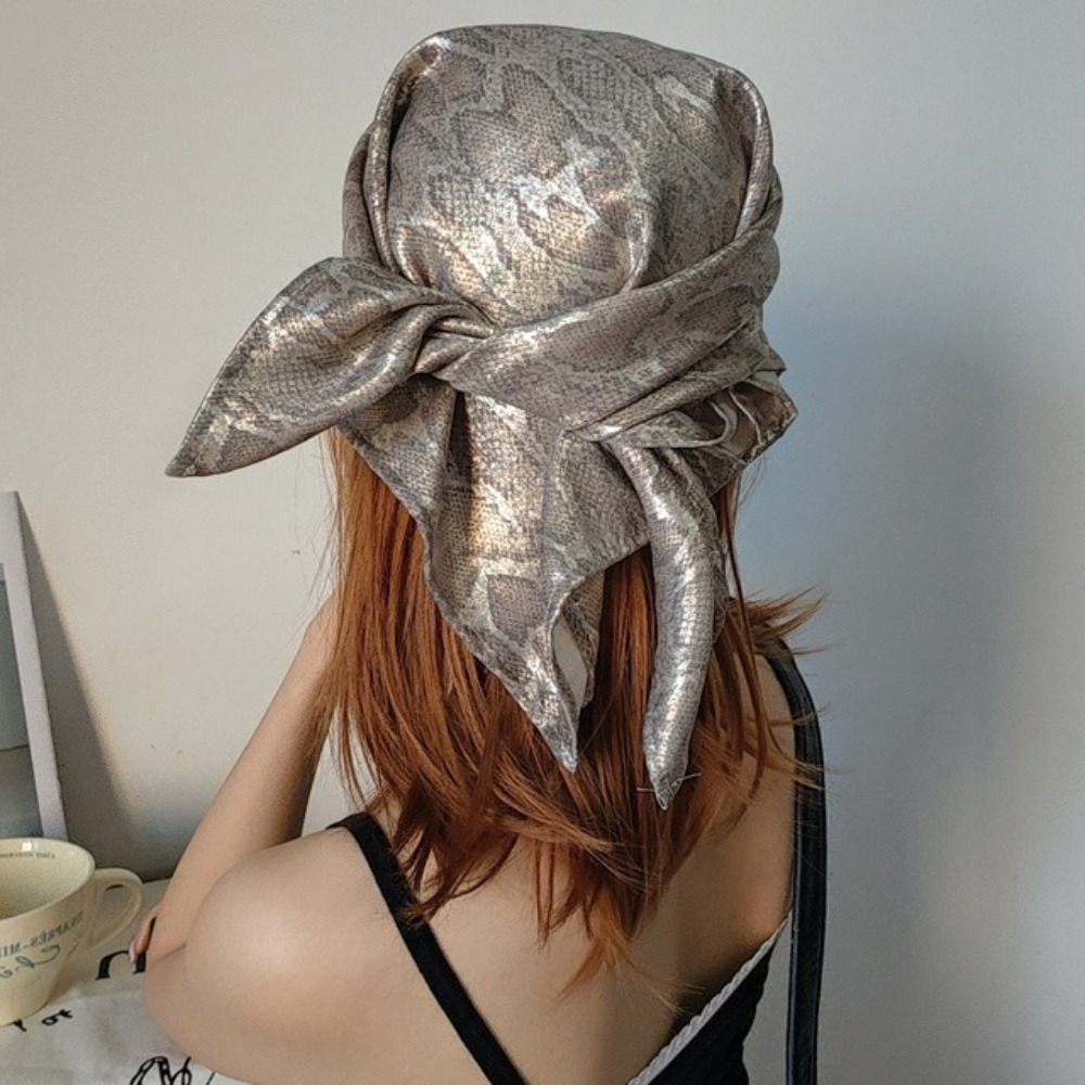 帽子 Y2K スネークプリント ヘアスカーフ ソフト ヒップ - Street Fashion Types のレビューと価格