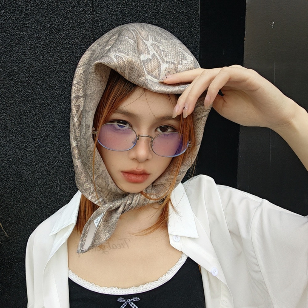 帽子 Y2K スネークプリント ヘアスカーフ ソフト ヒップ - Street Fashion Types のレビューと価格