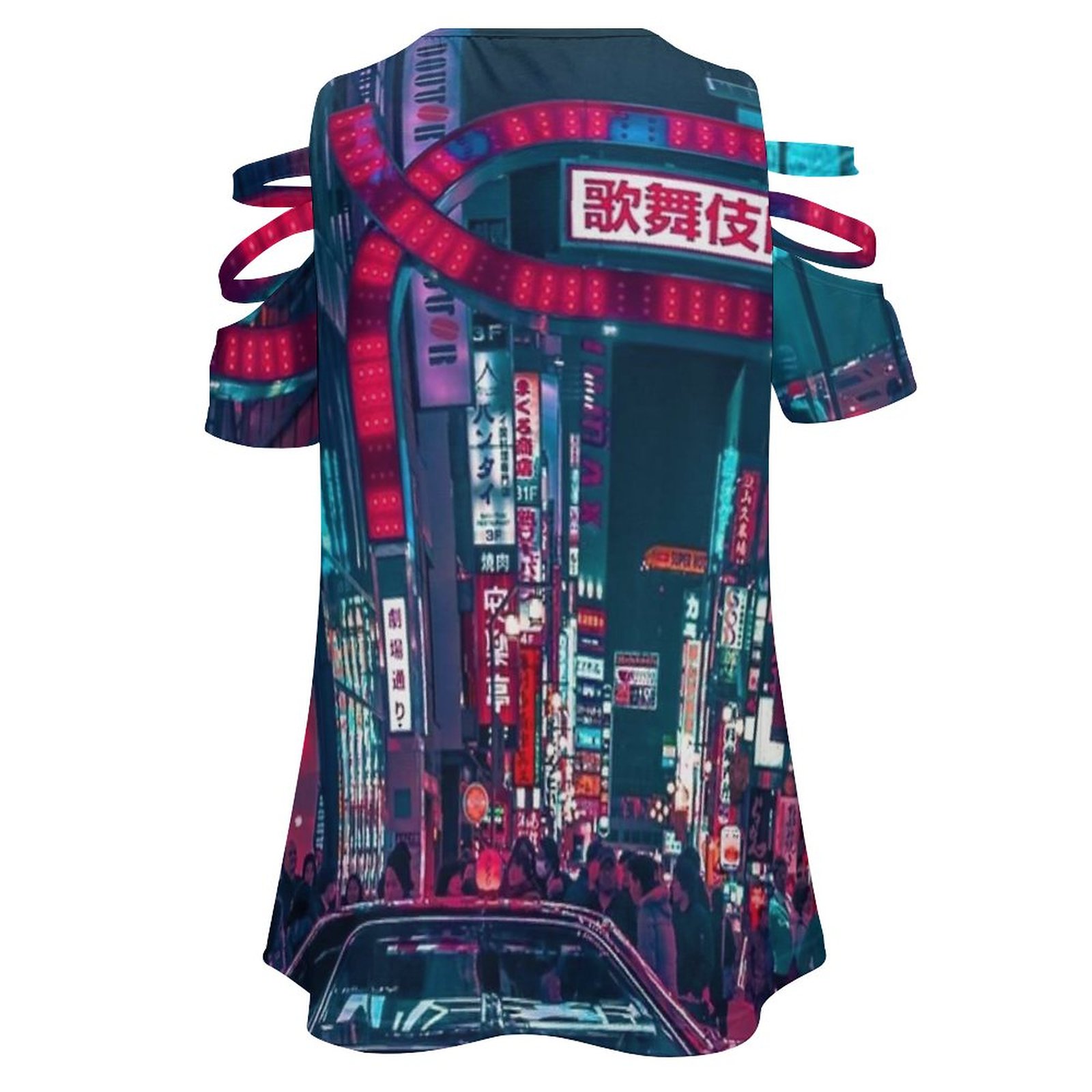 女性用東京ストリートプリントTシャツ,半袖,Vネック,ジッパ - Street Fashion In Tokyo のレビューと価格