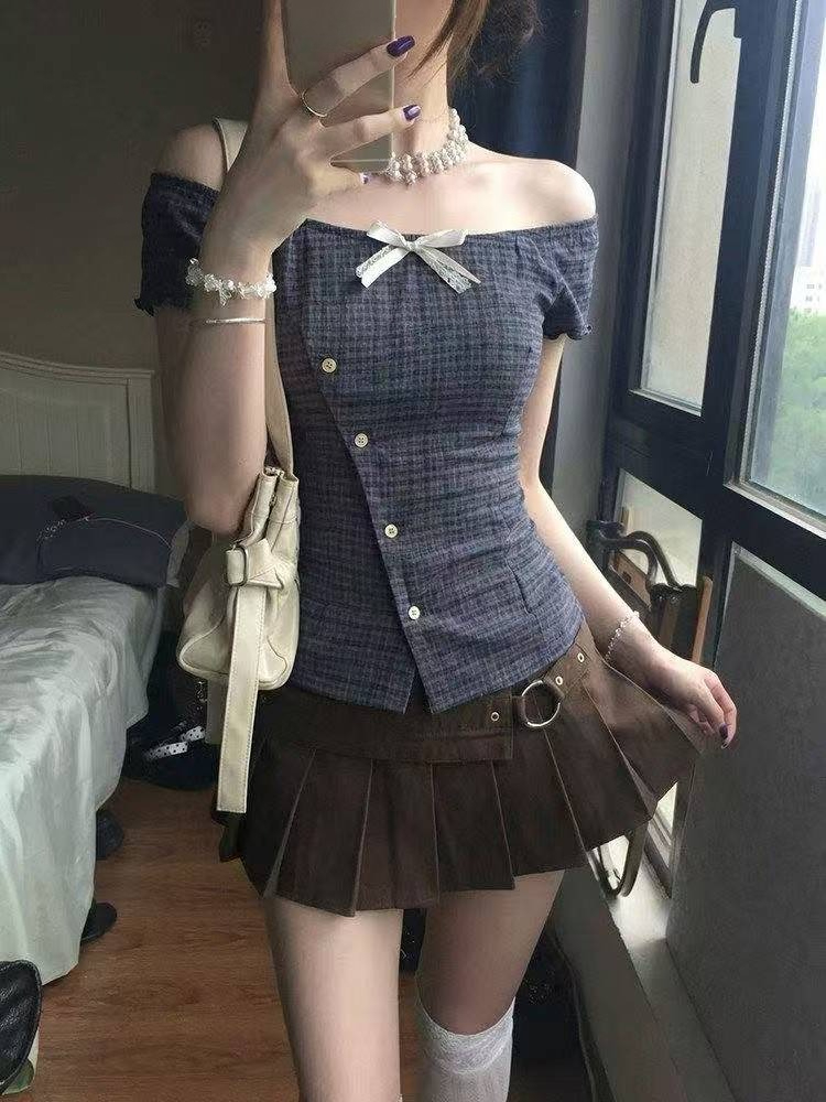 レトロフリルブラウス女性日本 Y2K フェアリーグランジスイ - Street Fashion In Japan のレビューと価格