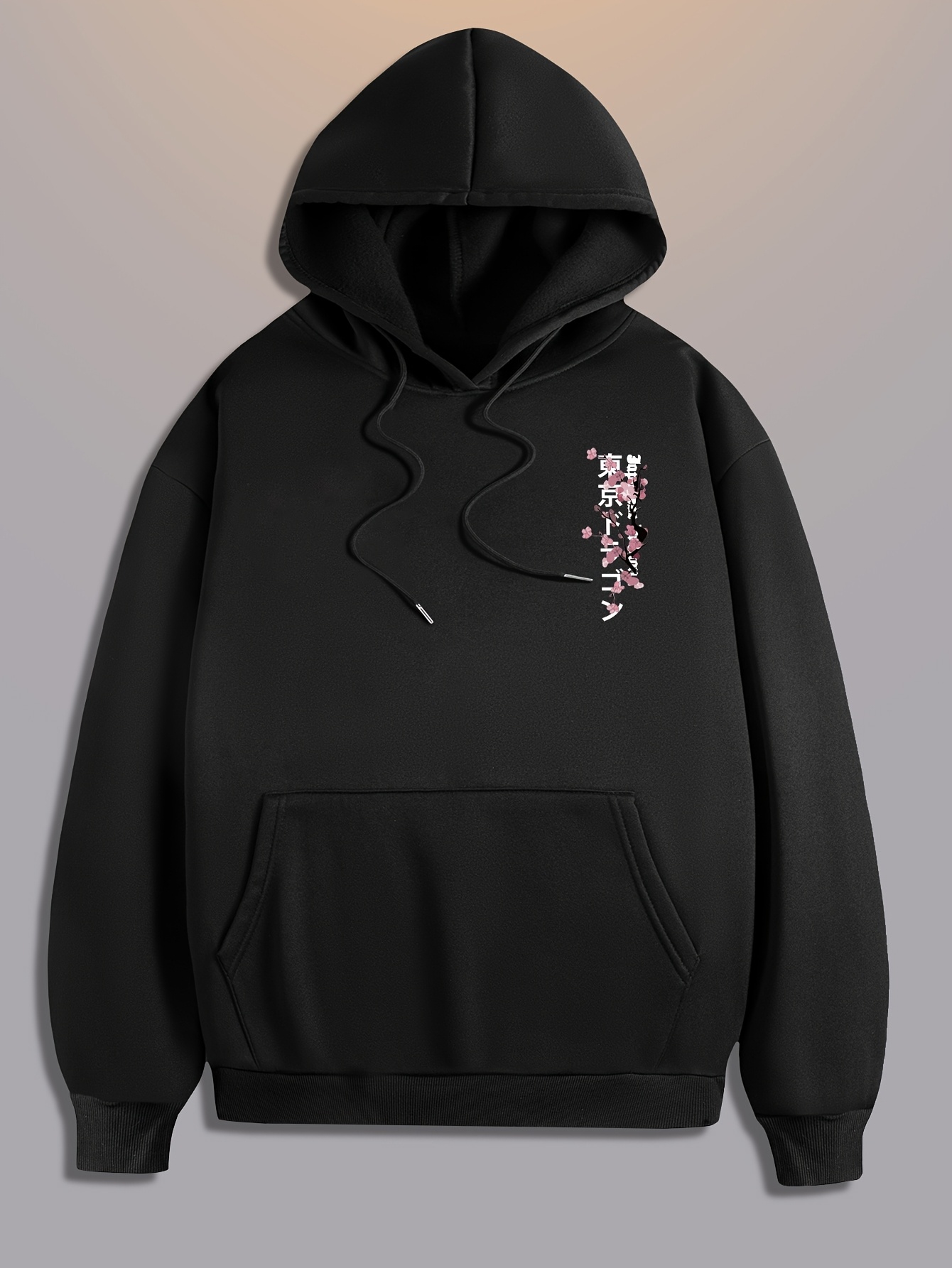 メンズヒップホップスポーツパーカー美的日本龍桜柄プリントレト - Street Fashion Asian のレビューと価格
