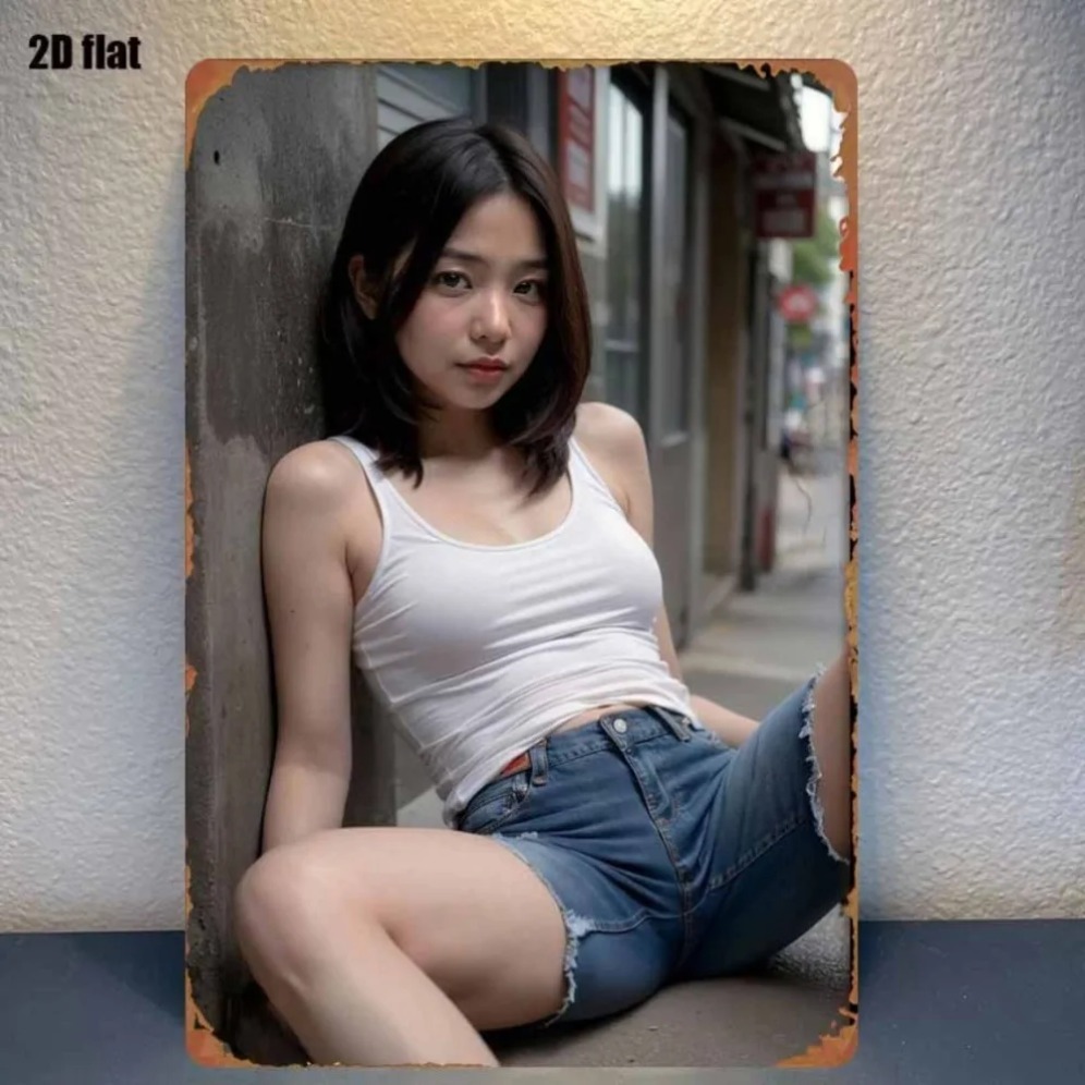 新しいトレンドのHDメタルウォールアート - カジュアルな白 - Street Fashion Asian のレビューと価格