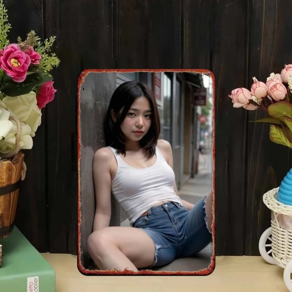 新しいトレンドのHDメタルウォールアート - カジュアルな白 - Street Fashion Asian のレビューと価格