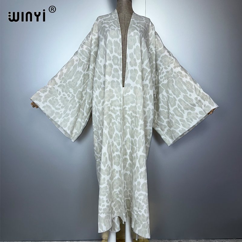 WINYI 冬用レオパード柄カーディガン アフリカ女性用 暖 - Street Fashion Kimono のレビューと価格