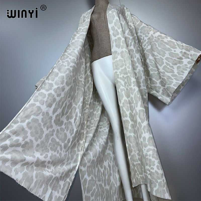 WINYI 冬用レオパード柄カーディガン アフリカ女性用 暖 - Street Fashion Kimono のレビューと価格