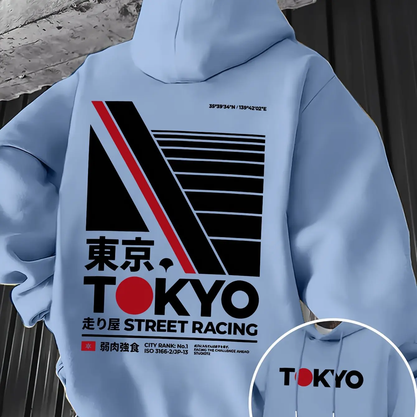 レトロ JDM 東京レーシング両面プリントメンズパーカー漢字 - Street Fashion In Tokyo のレビューと価格