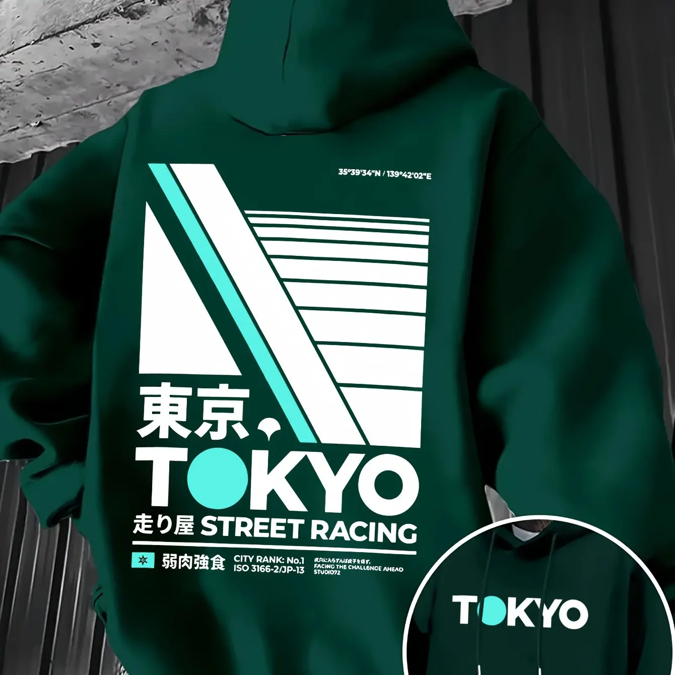 レトロ JDM 東京レーシング両面プリントメンズパーカー漢字 - Street Fashion In Tokyo のレビューと価格