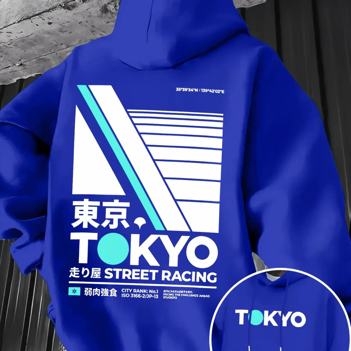 レトロ JDM 東京レーシング両面プリントメンズパーカー漢字 - Street Fashion In Tokyo のレビューと価格