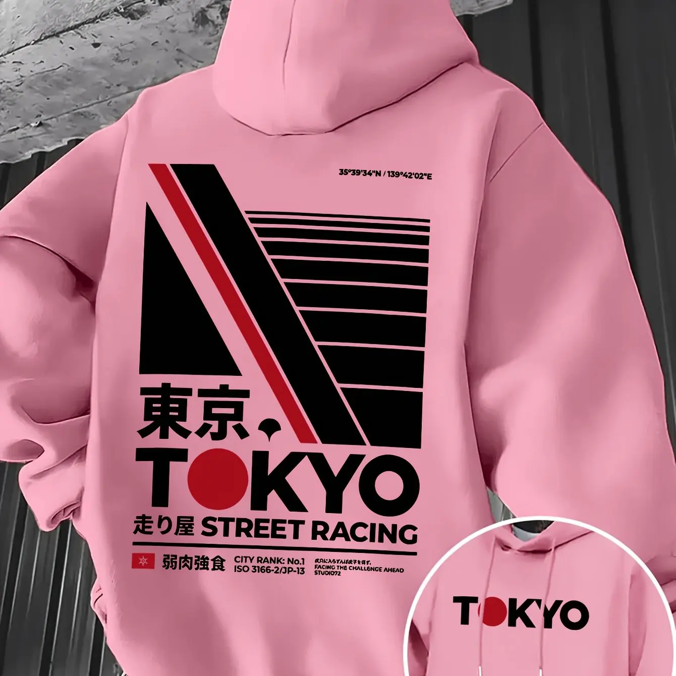 レトロ JDM 東京レーシング両面プリントメンズパーカー漢字 - Street Fashion In Tokyo のレビューと価格