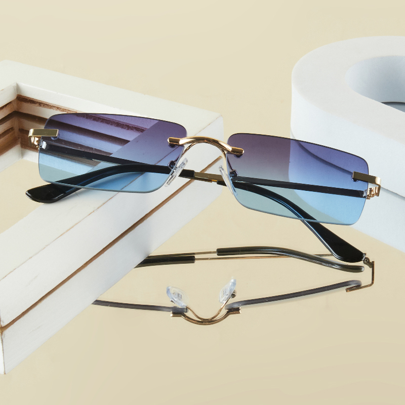 1 個メンズファッションメガネ新しいメタルフレームレスエレガ - Street Fashion Glasses のレビューと価格