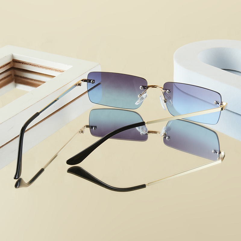 1 個メンズファッションメガネ新しいメタルフレームレスエレガ - Street Fashion Glasses のレビューと価格