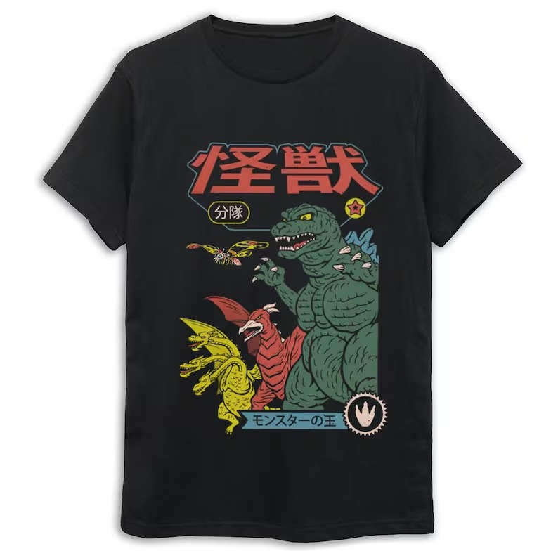 ゴジラ ゴジラ 日本の怪獣映画グラフィック Tシャツ アニメ - Street Fashion In Japan のレビューと価格