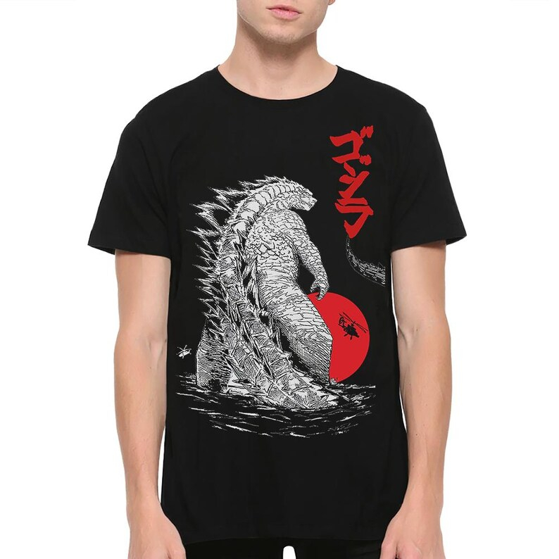 ゴジラ ゴジラ 日本の怪獣映画グラフィック Tシャツ アニメ - Street Fashion In Japan のレビューと価格