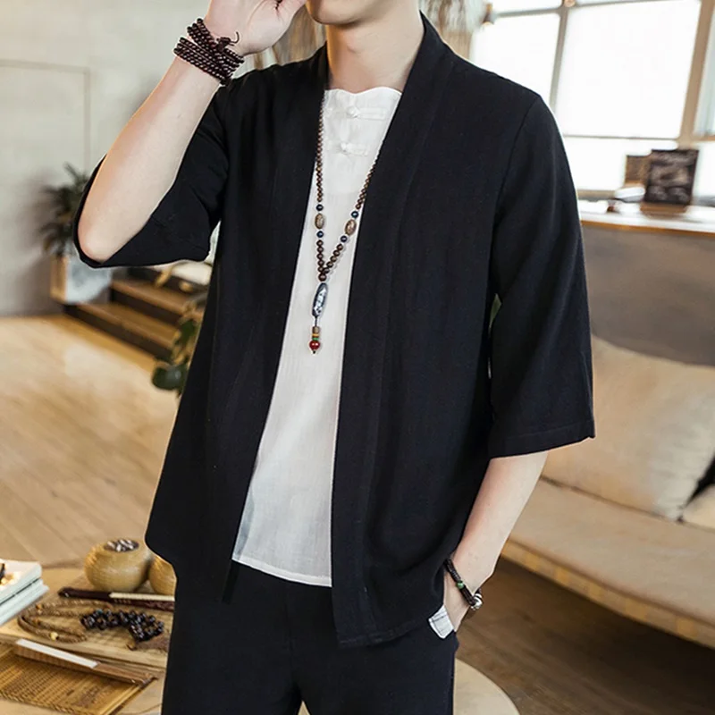 日本の着物男性カーディガンストリートウェア浴衣男性シャツ羽織 - Street Fashion In Japan のレビューと価格