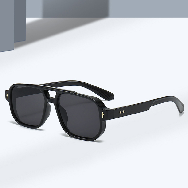 ヴィンテージダブルブリッジメンズスクエアサングラスファッショ - Street Fashion Glasses のレビューと価格