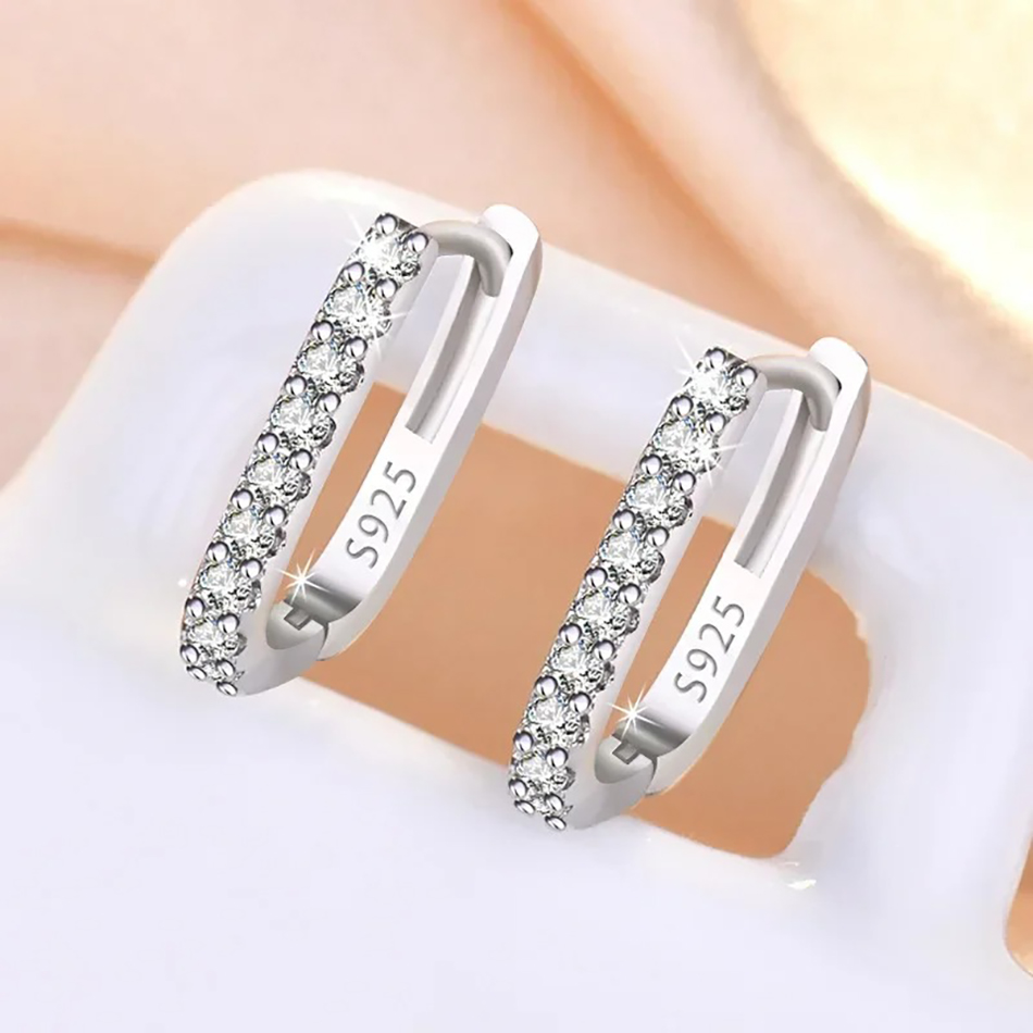 高品質の 925 スターリングシルバークリスタルファッション - Street Fashion Earrings のレビューと価格