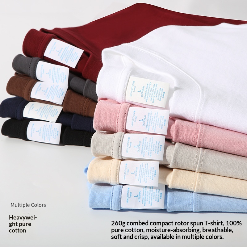 アジアンサイズ 260g コットンTシャツ カスタムロゴ 半 - Street Fashion Asian のレビューと価格
